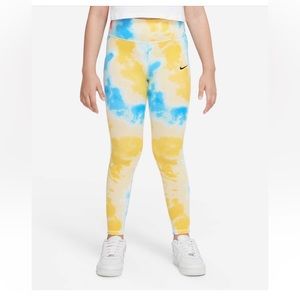 Nike Girls Leggings Small Tie Dye Tight Fit High Rise Full Length